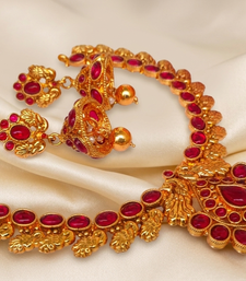 Pink kemp peacock necklace set