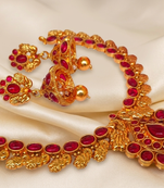 Pink kemp peacock necklace set