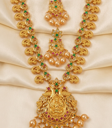 Multicolor peacock temple jewellery
