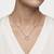 925 Sterling Silver Rose Gold Double Heart Pendant Necklace Set for Women