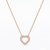 925 Sterling Silver Rose Gold Double Heart Pendant Necklace Set for Women