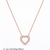 925 Sterling Silver Rose Gold Double Heart Pendant Necklace Set for Women