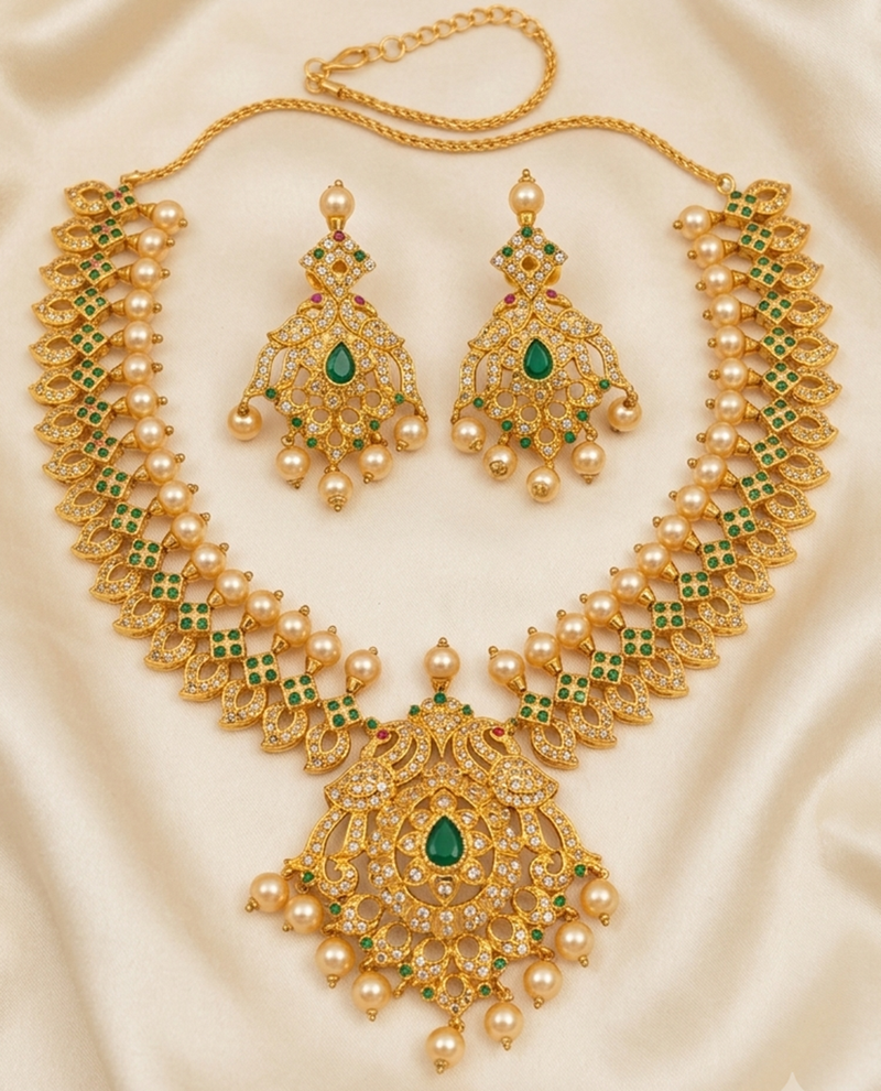 Emerald uncuts bridal jewellery