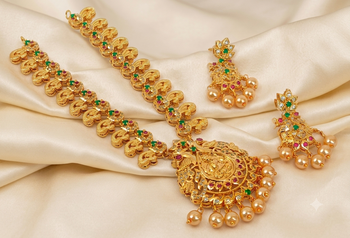 Multicolor peacock temple jewellery 2