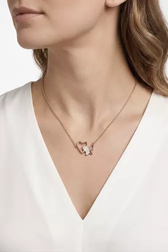 925 Sterling Silver Rose Gold Butterfly & Open Heart Pendant Necklace Set for Women