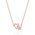 925 Sterling Silver Rose Gold Butterfly & Open Heart Pendant Necklace Set for Women