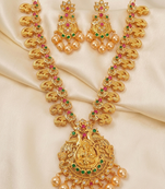 Multicolor peacock temple jewellery