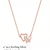 925 Sterling Silver Rose Gold Butterfly & Open Heart Pendant Necklace Set for Women