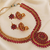 Designer pink kemp necklace set