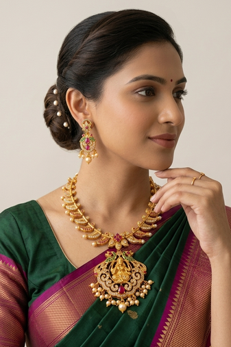 Multicolor ruby temple jewellery
