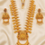 Gold plated temple jewellery with rubies and emeralds