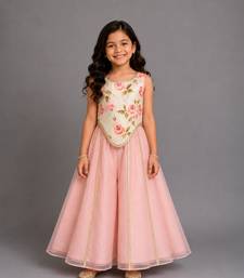 Blue Pink Printed Cotton Silk Co Ord Set