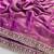 magenta color sequins with cording embroidered work silk blend saree