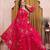 Pink fandy silk party wear embroidery sharara suit set