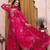 Pink fandy silk party wear embroidery sharara suit set