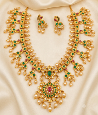 Multicolor guttapoosalu necklace set 1