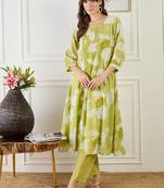 Women Floral Printed A-Line Pure Cotton Kurta Set