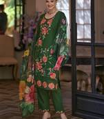 Women Floral Embroidered Regular Thread Work Kurta with Trousers & With Dupatta