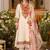Floral Embroidered A-Line Tie-Up Neck Thread Work Kurta With Trousers & Dupatta
