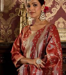 Ethnic Motifs Woven Design Zari Straight Kurta With Trousers & Dupatta