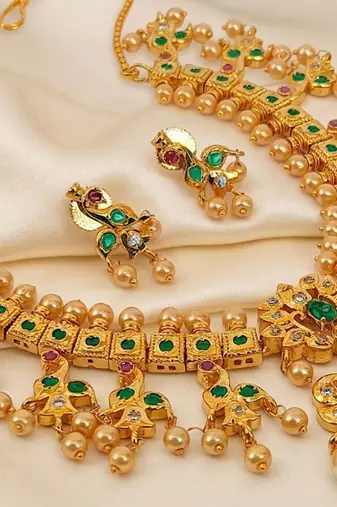 Multicolor guttapoosalu necklace set