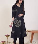 Floral Printed Pure Cotton Kurta With Trouser