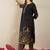 Floral Printed Thread Work Pure Cotton Straight Kurta With Trousers