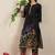 Floral Printed Thread Work Pure Cotton Straight Kurta With Trousers