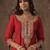Ethnic Motifs Yoke Design Notch Neck Sequinned Straight Kurta With Trousers