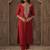 Ethnic Motifs Yoke Design Notch Neck Sequinned Straight Kurta With Trousers