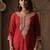 Ethnic Motifs Yoke Design Notch Neck Sequinned Straight Kurta With Trousers