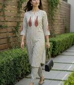 Women Printed Regular Pure Cotton Kurta with Trousers