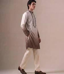 Outluk wedding vol 46 silk fabric with full embroidery  mens designer party wear kurta pajama.