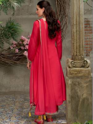 Women Ethnic Motifs Embroidered Regular Thread Work Kurta with Trousers & With Dupatta 6