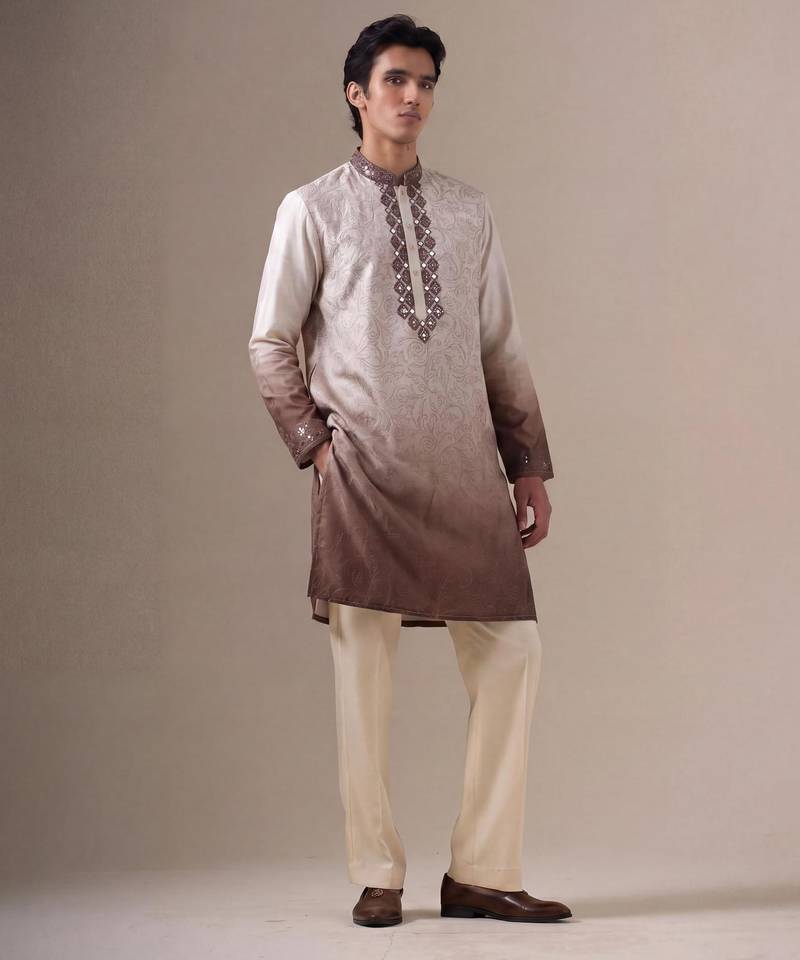 Outluk wedding vol 46 silk fabric with full embroidery  mens designer party wear kurta pajama.