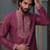 roman silk blend fabric embroidery mens designer party wear kurta pajama.