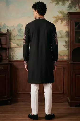 Outluk wedding vol 46 roman silk fabric with full embroidery  mens designer party wear kurta pajama.