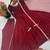Red embroidered neckline anarkali suit with organza lace dupatta set
