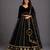 Black Gold Embroidered Cotton Silk Lehenga Set