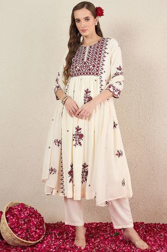 Women Ethnic Motifs Embroidered Kurta with Trousers & Dupatta