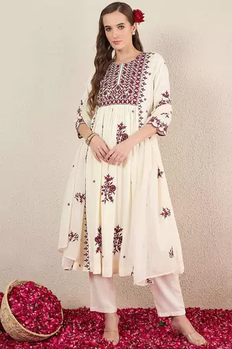 Women Ethnic Motifs Embroidered Kurta with Trousers & Dupatta