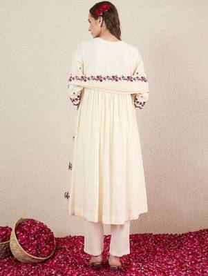 Women Ethnic Motifs Embroidered Kurta with Trousers & Dupatta 5