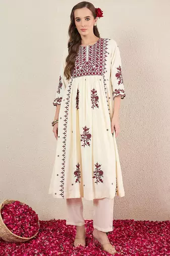 Women Ethnic Motifs Embroidered Kurta with Trousers & Dupatta
