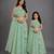 Pastel Green Embroidered Cotton Silk Lehenga Set