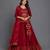 Maroon Embroidered Cotton Silk Kurti Lehenga Set