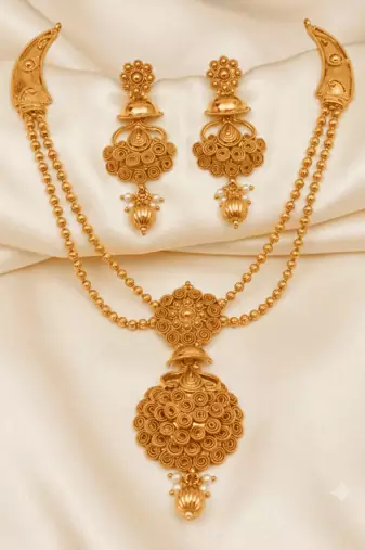 Designer gold plated necklace set