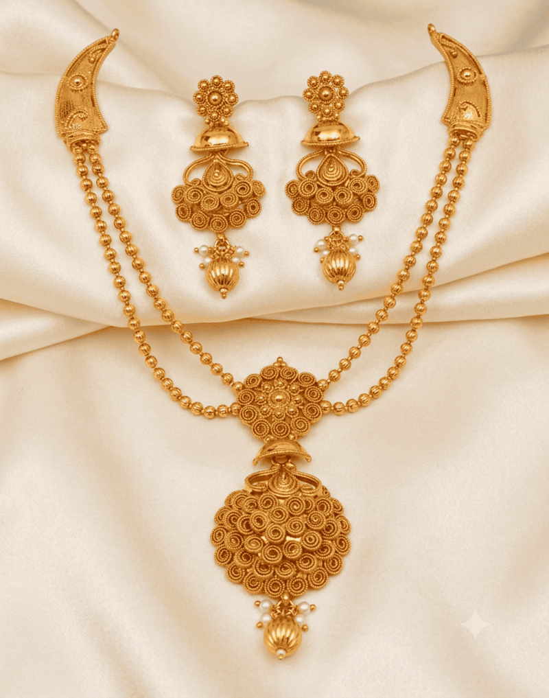 Designer gold plated necklace set