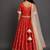 Red Ivory Embroidered Cotton Silk Lehenga Set