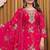 Pink fandy silk party wear embroidery sharara suit set