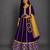 Royal Purple Embroidered Velvet Lehenga Set